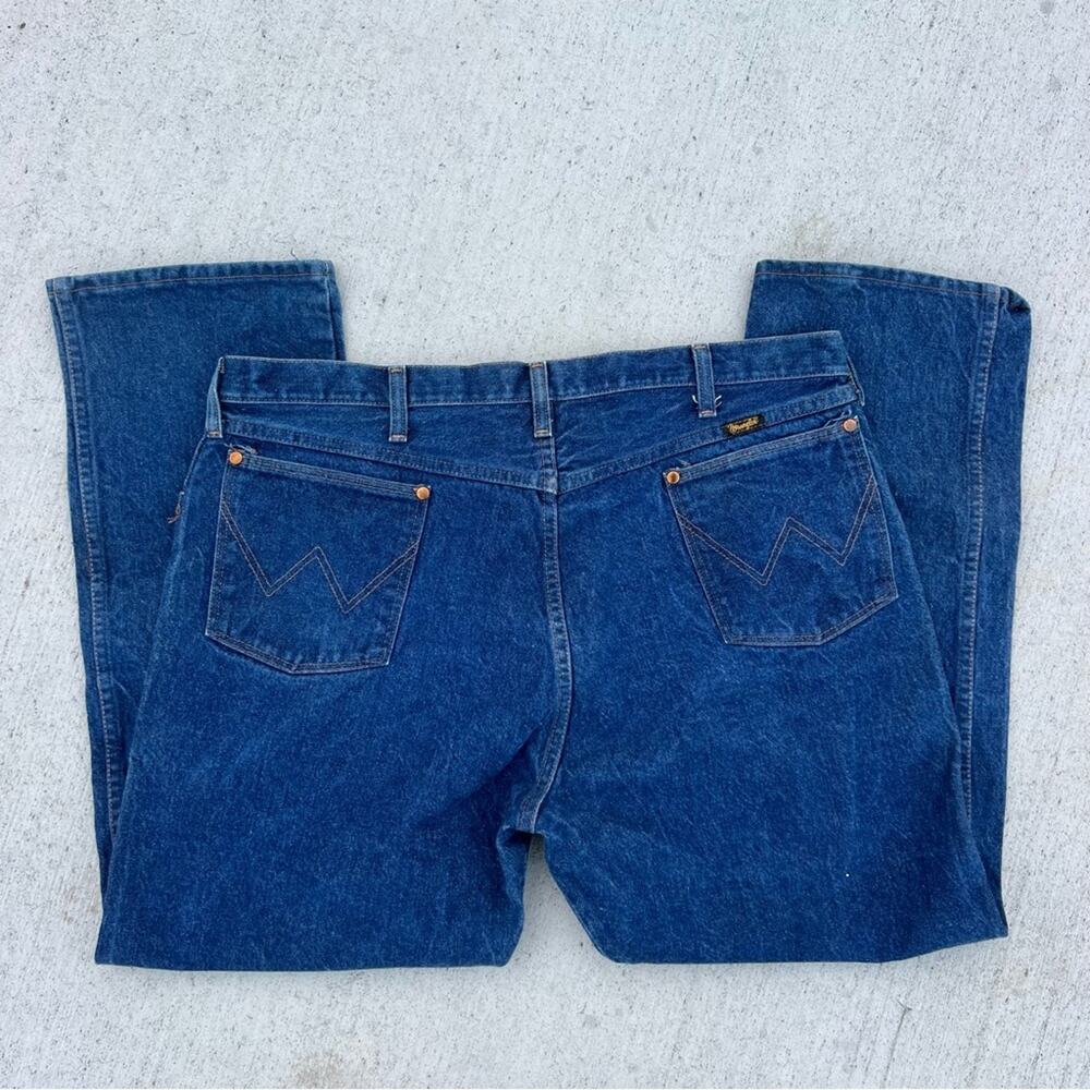 Vintage 80s 90s Wrangler 13MWZ Original Fit Cowboy Cut Blue Denim Jeans 42x30